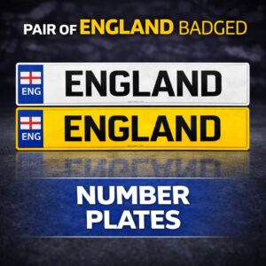 Pair of ENGLAND Badged Number Plates - Road Legal