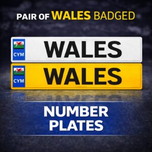 Pair of WALES Badged Number Plates - Road Legal